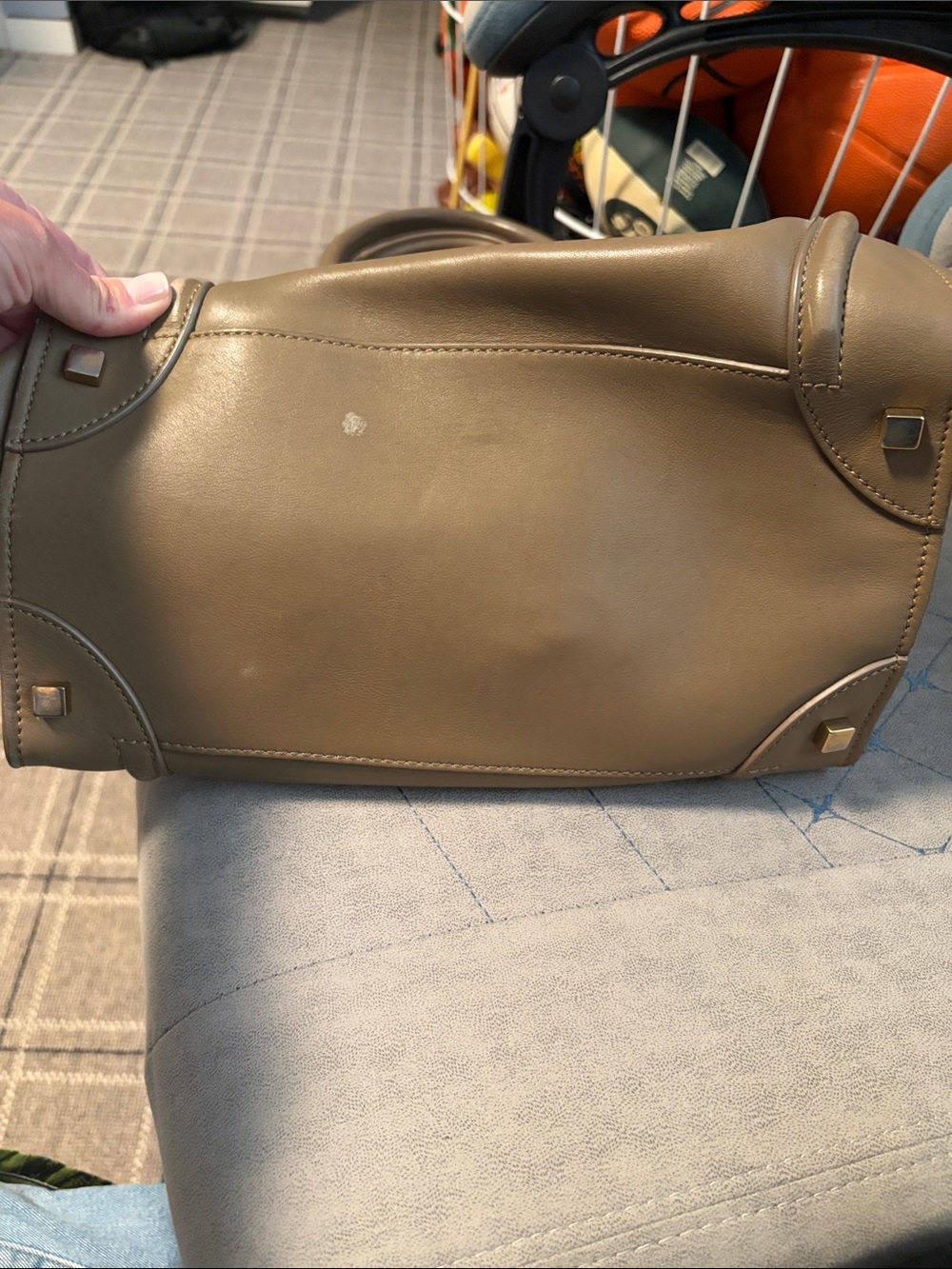 Celine Taupe Leather Phantom Luggage Tote - Picture 5 of 5
